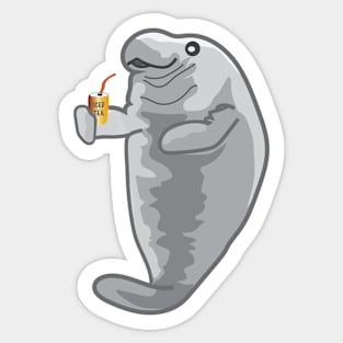 Iced Manatee Sticker